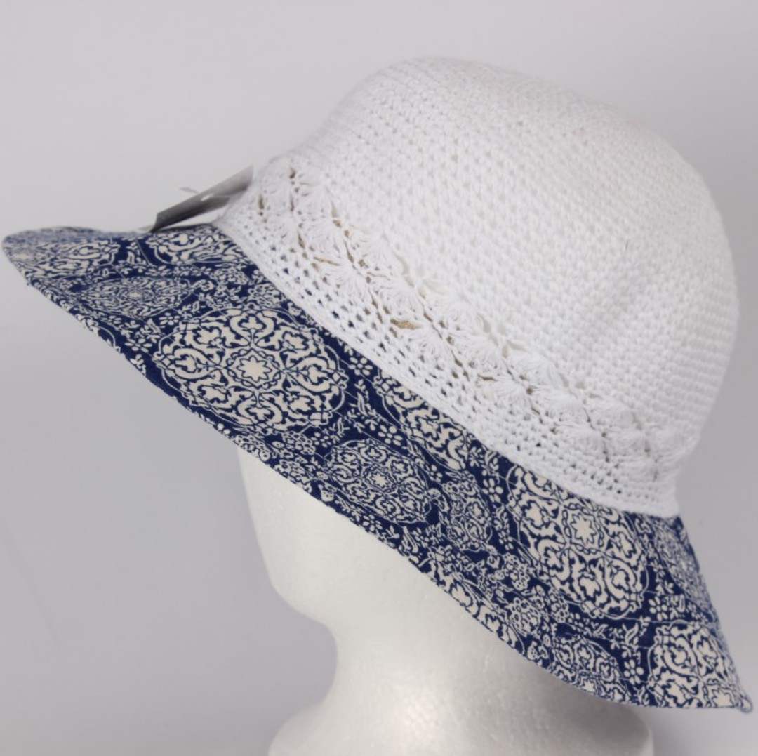 Printed cotton hat white Style:HS/9085 image 0